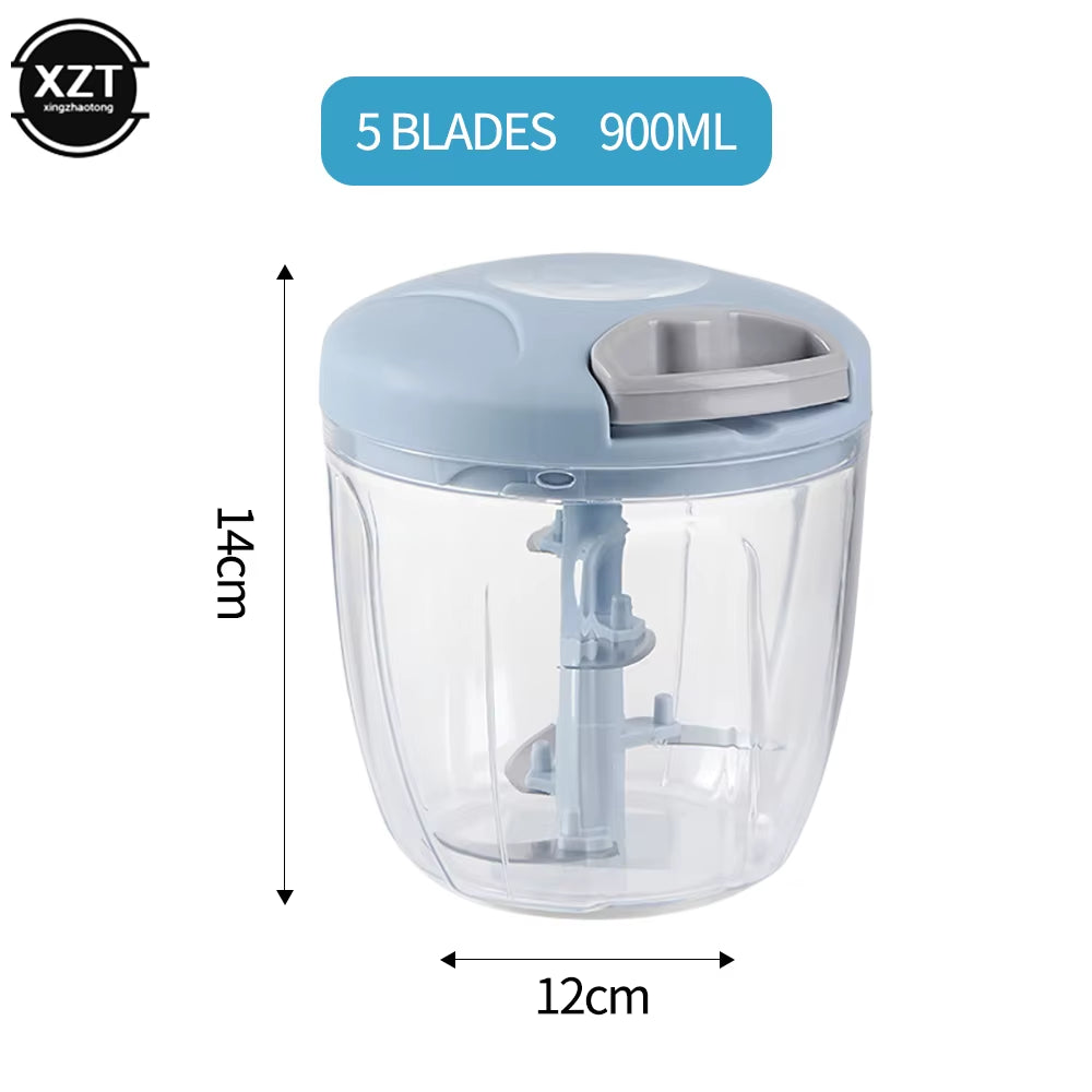 Multifunctional Garlic Stirrer Manual Meat Grinder Kitchen Supplies Food Processor Kitchen Tools Garlic Cutter 500Ml/900Ml