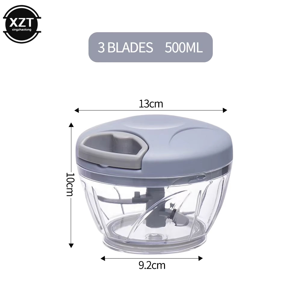Multifunctional Garlic Stirrer Manual Meat Grinder Kitchen Supplies Food Processor Kitchen Tools Garlic Cutter 500Ml/900Ml
