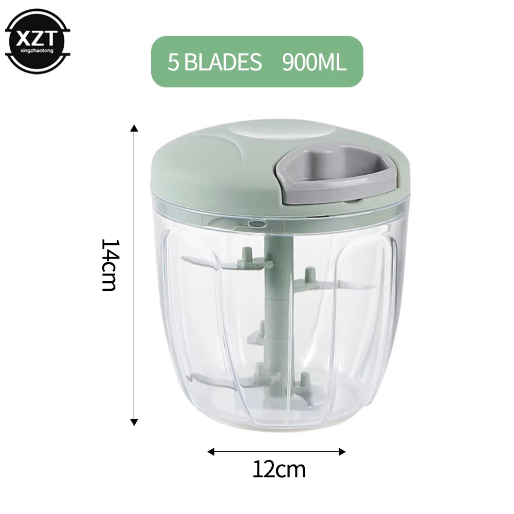 Multifunctional Garlic Stirrer Manual Meat Grinder Kitchen Supplies Food Processor Kitchen Tools Garlic Cutter 500Ml/900Ml