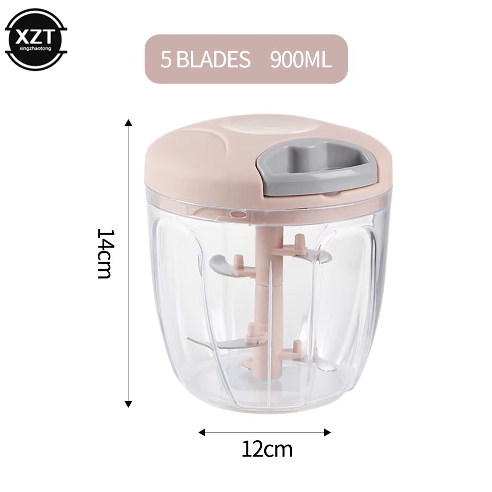 Multifunctional Garlic Stirrer Manual Meat Grinder Kitchen Supplies Food Processor Kitchen Tools Garlic Cutter 500Ml/900Ml