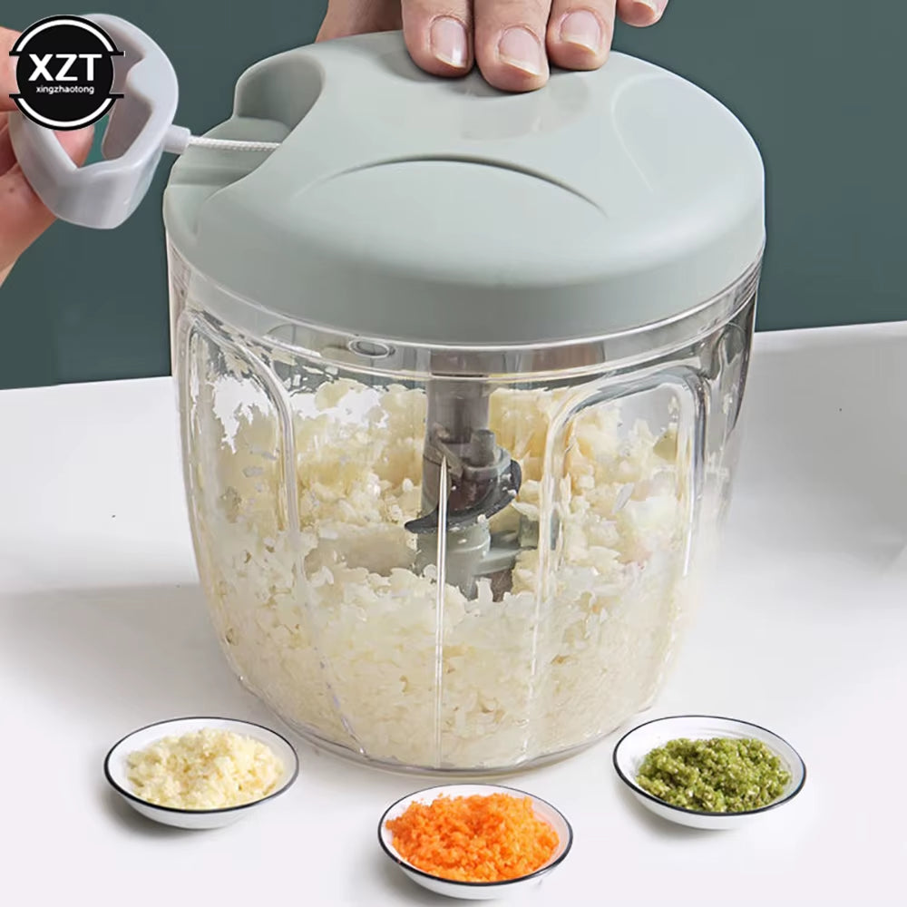 Multifunctional Garlic Stirrer Manual Meat Grinder Kitchen Supplies Food Processor Kitchen Tools Garlic Cutter 500Ml/900Ml