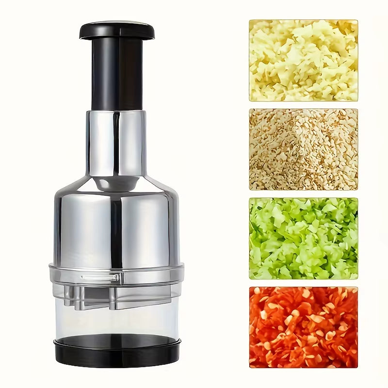 Garlic Chopper Stainless Steel Garlic Press Crusher Manual Food Processor Dicer Mixer Kitchen Vegetable Slicer for Onion Peppers
