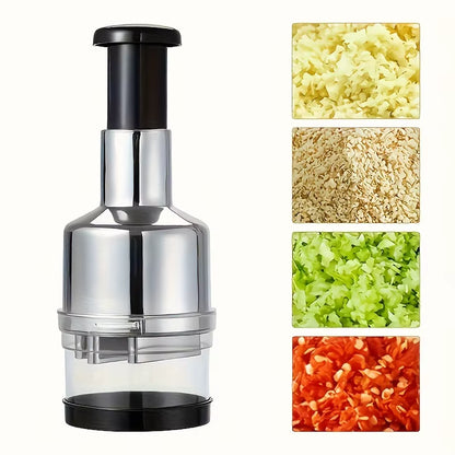 Garlic Chopper Stainless Steel Garlic Press Crusher Manual Food Processor Dicer Mixer Kitchen Vegetable Slicer for Onion Peppers