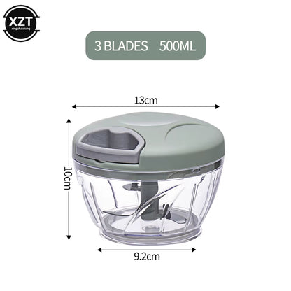 Multifunctional Garlic Stirrer Manual Meat Grinder Kitchen Supplies Food Processor Kitchen Tools Garlic Cutter 500Ml/900Ml
