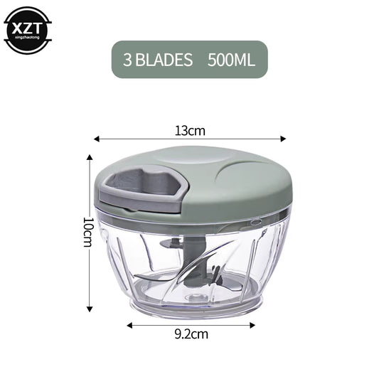 Multifunctional Garlic Stirrer Manual Meat Grinder Kitchen Supplies Food Processor Kitchen Tools Garlic Cutter 500Ml/900Ml