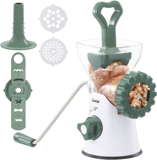 Rotary Meat Grinder Manual, Food Grinder Sausage Maker, Hand Crank Meat Grinder Mincer Cookies Attachment for Meat, Sausage, Churros, Etc