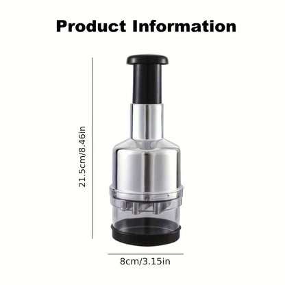 Garlic Chopper Stainless Steel Garlic Press Crusher Manual Food Processor Dicer Mixer Kitchen Vegetable Slicer for Onion Peppers