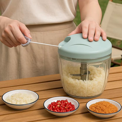 Manual Food Chopper Hand Pulled Vegetable and Fruit Cutter Food Processing Press Garlic Pepper Mincer Splatter Kitchen Tools