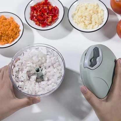 Manual Food Chopper Hand Pulled Vegetable and Fruit Cutter Food Processing Press Garlic Pepper Mincer Splatter Kitchen Tools
